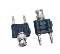 babominimer 2pcs BNC Male/Female to Dual Row 4mm Banana Adapter for Meter Connection, High Frequency Coaxial Signal, Metal + ABS Construction, Black(Female)