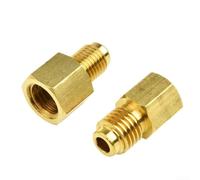 babominimer 2pcs Brass R12 to R134a and R134a to R12 Air Conditioning Adapter Kit, 1/4 Female Flare to 1/2 for Acme Male Connectors for Car and Truck(SKU)