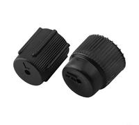 babominimer 2pcs Car AC Valve Dust Covers Set - High-Pressure 16mm & Low-Pressure 13mm ABS Plastic for Automotive Air Conditioning System Protection, Secure Fit, Blac