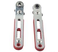 babominimer 2pcs Mini Ratchet Wrench Screwdriver Set with 90 Degree Offset Handles, Chrome Vanadium Steel Construction, Dual Drive Head for 1/4 Inch Hex Shank Bits and Sq