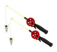 babominimer 2pcs Plastic Lobster Rod Kids Crab Fishing Rod with Reel and 4.5m Nylon Line, Lightweight 33.5cm Children Shrimp Catching Pole for Ice Fishing and Crab or