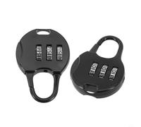 babominimer 3-Digit Combination Padlock Alloy Steel Password Lock for for Suitcase Luggage Travel Security, Anti-Theft Small Lock with Resettable Code, Long Lasting Portable(Black-2PCS)