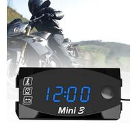 babominimer 3-in- LED Motorcycle Clock Voltmeter DC 6V-30V IP67 Waterproof Digital Voltage Meter with Display for Motorbike Electrical System