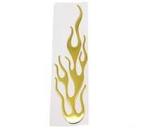 Babominimer 3D Flame Reflective Car Sticker, Soft PVC Gel, 20cm x 6cm, Single Piece, Silver Gold Red, Lasting Exterior Decal for Car Truck Motorcycle for atv(Gold)
