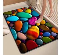 babominimer 3D Pebble Design Diatomite Bath Mat Super Absorbent Non Slip Backing Modern Textured Bathroom Rug for Shower Bathtub Door Red Blue Gray Yellow Green 40x30x20CM(60 * 90cm 7)