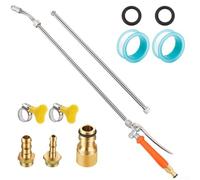 babominimer 44 Inch Spray Rod Brass Barb Type Spray Rod Replacement Built-In Shut-Off Valve,Stainless Steel Spray,Retractable Sprayer,For Cleaning Cars,Gardens,Agricultural Spray