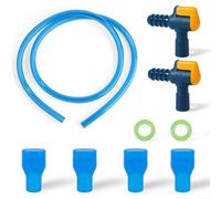 babominimer 4pc Bite Valve Nozzle Kit with Straight and Angled Hose Connectors for Hydration Bladder, Silicone Leak-Proof Mouthpieces with O Rings and Water Hose, (C)