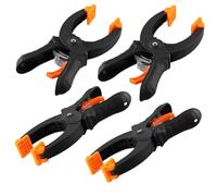 babominimer 4PCS 6/8 Inch Ratcheting Quick Clamps Set with Powerful Jaw Clamping, Nylon Handle, Dual Swivel Pads for Woodworking and DIY Projects, Black/Orange
