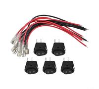 babominimer 5 Pack Round White 2 Pin for SPST ON-OFF Rocker Switch 20mm Snap-in Panel Mount, 6A 250V AC Electrical Toggle for Camper Van, Caravan, Boat Lights and
