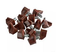 babominimer 50 Pieces 5mm Brown Shelf Support Pins Pegs for for Kitchen Cabinets and Book Shelves, Plastic with Steel Pin, 18mm Height, Sturdy Holder for for Installing or