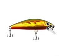 babominimer 5cm Popper Fishing Lure with Realistic 3D Eyes and High Carbon Steel Treble Hooks, Topwater Hard Artificial Bait for Carp, Trout, and Bass, ABS Crankbait(D)