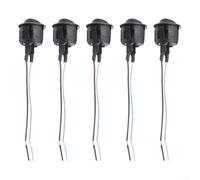 babominimer 5PCS Round Rocker Switches for SPST 2 Pin 20mm Mini 12V DC On Off Toggle, Black Nylon Housing with Brass Silver Plated Terminals, Snap-in Mounting for Car, Truck,