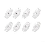 babominimer 8 Pack Self Furniture Rollers with Flat Wheels, 45 x 28 mm ABS and Stainless Steel Casters for for Smooth and Quiet Movement, Easy Install for for Storage(Transparent)