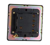 babominimer 86 Type Stainless Steel Panel Wall Toggle Light Switch with Brass Lever, 1 Way or 2 Way Wiring, Fireproof Material for Home, Office, Hotel, and Factory Indoor(2 Gang)