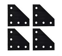 babominimer 90 Degree Corner Angle Bracket 5 Hole Joint Board Plate for for 2020 Aluminum Profile Silver or Black Aluminium Alloy Mounting Joiner Connector for for Furniture Frame(Black)