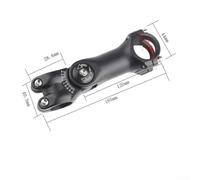 babominimer Adjustable Handlebar Stem for Mountain Bikes, 25.4mm/31.8mm Aluminum Alloy Forged with ±60° Angle Adjustment, Fits 28.6mm Fork, Black Cycling Component(25.4-120MM)