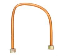 babominimer Air Compressor Copper Tone Exhaust Tube, Aluminum and Brass G3/8 Thread Hex Nut, 10 x 450mm Air Pipe Connector for Pump Repair or Replacement, 1 Piece