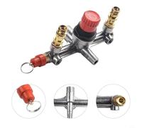 babominimer Air Compressor Switch Bracket with Air Pressure Safety Valve and Copper Push Pull Valves, Aluminium Mounting for for Piston Compressor Pump Parts, Non-Adjustable