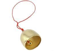 babominimer Alloy Metal Bell Wind Chime Pendant for Anti-Theft Door Use, Gold Home Decorative Hanging Bell, 2.7 cm x 2.9 cm, Pack(Red Rope)