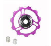 babominimer Aluminium Alloy Rear Derailleur Pulley 11T 13T Mountain Wheel with Stainless Steel Bearings Low Friction Seals for Smooth Shifting Compatible with(11T metal purple)