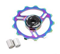 babominimer Aluminium Alloy Rear Derailleur Pulley 11T 13T Mountain Wheel with Stainless Steel Bearings Low Friction Seals for Smooth Shifting Compatible with(13T metal color)