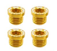 babominimer Aluminium Alloy V Brake Post Cover Dust Cap Set, M10x1.25 Threaded V Brake Plugger Compatible with for Mountain and Folding Front Fork Brake Mount Protection,(Golden)