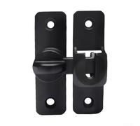babominimer Aluminum Alloy Barn Door Lock 90/180 Degree Sliding Door Latch for for Indoor or Outdoor Use, Heavy Duty Gate Latch Mechanism for for Home, Garden, Kitchen Entrances(Black)