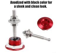 babominimer Aluminum Hood Push Button Lock Latch for Car Truck SUV Bonnet Release - Black/Red/Silver/Blue/Gold, Automotive Exterior Engine Cover Fastener(Red)