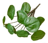 babominimer Artificial Green Leaves for Wedding Decorations and Home Décor - Round Faux Foliage Bouquet Accents, Realistic Oil Cloth & Soft PVC Construction, 12-Piece