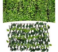 babominimer Artificial Ivy Expanding Trellis Garden Screening Fence, Wood and Plastic Privacy Screen for Home, Office, Hotel and Outdoor Decoration, Green