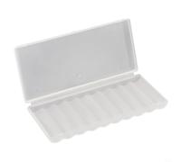 babominimer Battery Storage Organizer Box for for 10 AA or AAA Batteries, Hard PP Plastic Case with Secure Closure, Portable White Holder for for Home Workshop Travel, Protective(AAA-10 Slots)