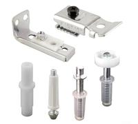 babominimer Bifold Door Repair Kit 6 Piece Set with Hinges Top Pivots Guide Wheels and Brackets Long Lasting Carbon Steel Hardware for for Folding Barn Closet Sliding Pocket Doors
