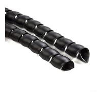 babominimer Black Hydraulic Hose Guard Spiral Wrap 1m for Cable Protection, Flexible Polyethylene Sleeve ID 8-12mm(D-12MM)