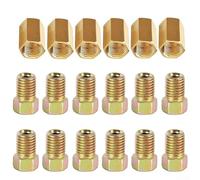 babominimer Brake Line Fittings Assortment 3/8 in-24 Thread, 3/16 in Brake Line Tube, 18-Piece Brass Inverted Flare Union Nuts for Automotive Brake Systems