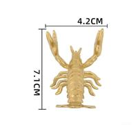 babominimer Brass Lobster Door Handles Solid Metal Pull Handles Unique Decorative Hardware for Cabinet Drawer Cupboard Home Office Decor 4.2x7.1cm Set of 2