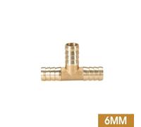babominimer Brass T Y Piece 3 Way Barb Fitting Hose Joiner Tee Connector, Solid Copper Adapter for Air, Water, Gas and Oil, Compatible with 6mm 8mm 10mm 12mm Inner(T 6MM)