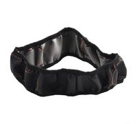 babominimer Breathable Leather Steering Wheel Cover Anti-Slip Grip for Cars Fits 14.5-15 Inch Gray Line(Orange Line)