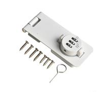 babominimer Cabinet 3-Digit Combination Lock with Turn Knob Hasp - Keyless Iron and Zinc Alloy Security Lock for for Cabinets, Drawers, Cupboards, Pet Doors, and Safes - Easy(White)