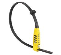 babominimer Cable Lock 45cm Adjustable Combination Tie with Zinc Alloy Head and ABS Dial, Portable Steel Core Security Lock for Mountain or Road Bikes, Helmet or(yellow)