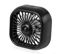 babominimer Car Air Outlet Fan with Color Changing LED Light and 3 Speed Settings, Adjustable Cooling Vent Clip Fan for for Rear Seat, USB Powered Portable Vehicle Airflow(Black)