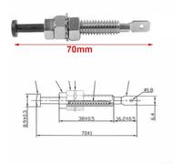 babominimer Car Door, Trunk, Hood, and Bonnet Jamb Pin Switch - Nickel-Plated Iron Sensor for Dome Light & Intrusion - 70mm Length, 35mm Adjustable Screw - Compatibl(1pc)