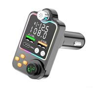 babominimer Car FM Transmitter with Dual USB Ports 3.1A PD 20W Fast Charging 5.0 Hands- Calling for MP3 Playback TF Card U Disk Support Black