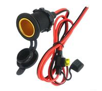 babominimer Car Power Supply Socket 12V-24V DC Female Extension Cord with 20A Fuse, 100cm Long for Most Vehicles, Black ABS Construction, For Easy Installation in Center