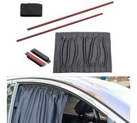 babominimer Car Side Sun Shade Curtain for Protection, 50x47 BLACK, ABS Material, High Universality Fitment, with Plastic Tracks for Easy Installation(2 Car)