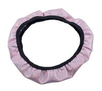 babominimer Car Steering Wheel Cover 3-Piece Set for Pink Glitter Bling Handbrake Gear Shift Covers Compatible with 14.56-14.96 Inch Diameter Wheels Fit for Most