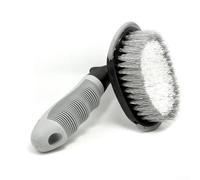 babominimer Car Wheel Brush Tire Scrub Kit for Vehicles - Steel Wire Flocking & Microfiber Sponge, Ergonomic TPR Handle, Wear-Resistant, For Easy Storage with Hanging Eyelet,(T-shaped tire brush)