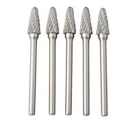 babominimer Carbide Rotary Burr 3x6mm Double Cut Die Grinder Bit for for Metal Wood Carving Deburring Polishing Grinding Engraving Tool Making Jewelry Welding(H 5PCS)