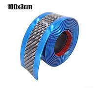 babominimer Carbon Fiber Blue Car Door Sill Protector Strip - 3 cm x 1 m Anti-Scratch For Edge Guard for Side Skirt, Bumper, Trunk & Mirror Trim - Flexible, Cut-to-Fit, Non-De