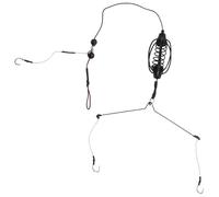 babominimer Carp Fishing Feeder Rig Set with Bait Cage Hook and PE Line, Spring Feeder Tackle for Long Casting, Complete Pre-Tied Terminal Tackle for Coarse Fishing, Black(15g)