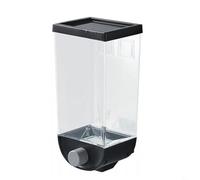 babominimer Cereal Storage Container 1/1.5L Wall Mounted Dispenser Organizer PP Food Jar Transparent Wide Mouth Non-Slip Bottom for Flour Sugar Rice Grains Nuts Beans Tea Coffee(1.5L black)
